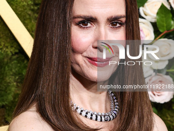 Sarah Paulson wearing Elie Saab arrives at the 82nd Annual Golden Globe Awards held at The Beverly Hilton Hotel on January 5, 2025 in Beverl...