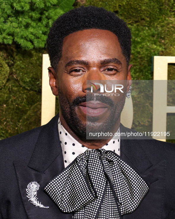 Colman Domingo wearing Valentino arrives at the 82nd Annual Golden Globe Awards held at The Beverly Hilton Hotel on January 5, 2025 in Bever...