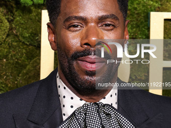 Colman Domingo wearing Valentino arrives at the 82nd Annual Golden Globe Awards held at The Beverly Hilton Hotel on January 5, 2025 in Bever...