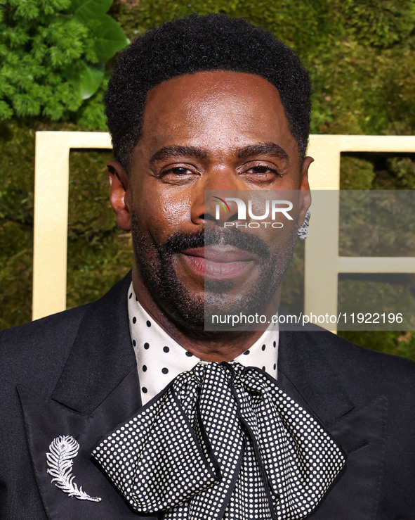 Colman Domingo wearing Valentino arrives at the 82nd Annual Golden Globe Awards held at The Beverly Hilton Hotel on January 5, 2025 in Bever...