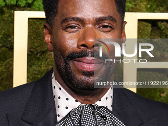 Colman Domingo wearing Valentino arrives at the 82nd Annual Golden Globe Awards held at The Beverly Hilton Hotel on January 5, 2025 in Bever...