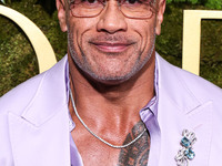 Dwayne Johnson wearing Dolce and Gabanna arrives at the 82nd Annual Golden Globe Awards held at The Beverly Hilton Hotel on January 5, 2025...