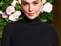 Gal Gadot wearing Armani Prive arrives at the 82nd Annual Golden Globe Awards held at The Beverly Hilton Hotel on January 5, 2025 in Beverly...