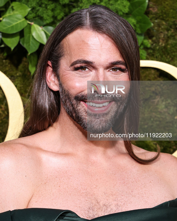 Jonathan Van Ness arrives at the 82nd Annual Golden Globe Awards held at The Beverly Hilton Hotel on January 5, 2025 in Beverly Hills, Los A...