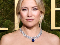 Kate Hudson wearing Carolina Herrera arrives at the 82nd Annual Golden Globe Awards held at The Beverly Hilton Hotel on January 5, 2025 in B...