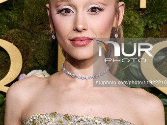 Ariana Grande Butera wearing archive Givenchy and Stuart Weitzman shoes arrives at the 82nd Annual Golden Globe Awards held at The Beverly H...