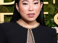 Awkwafina wearing Jenny Packham arrives at the 82nd Annual Golden Globe Awards held at The Beverly Hilton Hotel on January 5, 2025 in Beverl...