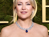 Kate Hudson wearing Carolina Herrera arrives at the 82nd Annual Golden Globe Awards held at The Beverly Hilton Hotel on January 5, 2025 in B...