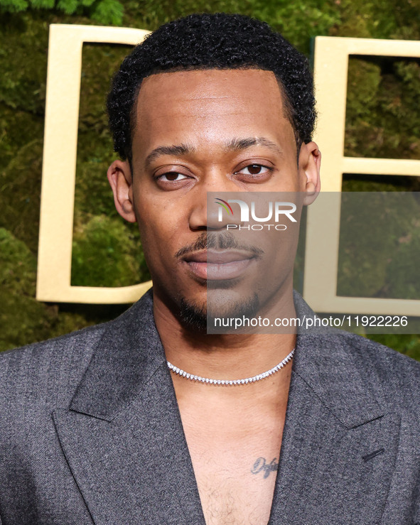 Tyler James Williams wearing Dolce and Gabanna arrives at the 82nd Annual Golden Globe Awards held at The Beverly Hilton Hotel on January 5,...