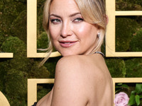 Kate Hudson wearing Carolina Herrera arrives at the 82nd Annual Golden Globe Awards held at The Beverly Hilton Hotel on January 5, 2025 in B...