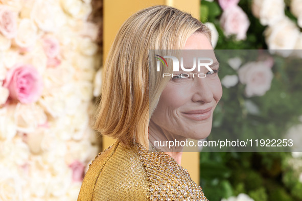 Cate Blanchett arrives at the 82nd Annual Golden Globe Awards held at The Beverly Hilton Hotel on January 5, 2025 in Beverly Hills, Los Ange...