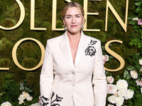 Kate Winslet wearing bespoke Erdem arrives at the 82nd Annual Golden Globe Awards held at The Beverly Hilton Hotel on January 5, 2025 in Bev...