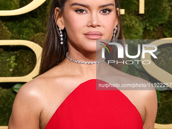 Maren Morris wearing Carolina Herrera arrives at the 82nd Annual Golden Globe Awards held at The Beverly Hilton Hotel on January 5, 2025 in...