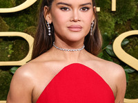 Maren Morris wearing Carolina Herrera arrives at the 82nd Annual Golden Globe Awards held at The Beverly Hilton Hotel on January 5, 2025 in...