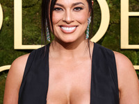 Ashley Graham wearing a custom Bach Mai dress, Gianvito Rossi shoes, and Jared jewelry arrives at the 82nd Annual Golden Globe Awards held a...