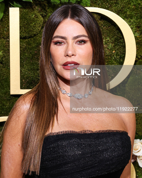 Sofia Vergara arrives at the 82nd Annual Golden Globe Awards held at The Beverly Hilton Hotel on January 5, 2025 in Beverly Hills, Los Angel...