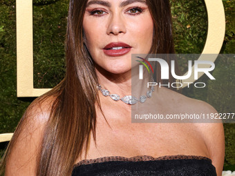 Sofia Vergara arrives at the 82nd Annual Golden Globe Awards held at The Beverly Hilton Hotel on January 5, 2025 in Beverly Hills, Los Angel...