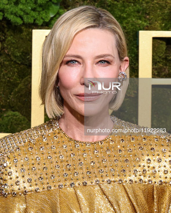 Cate Blanchett arrives at the 82nd Annual Golden Globe Awards held at The Beverly Hilton Hotel on January 5, 2025 in Beverly Hills, Los Ange...