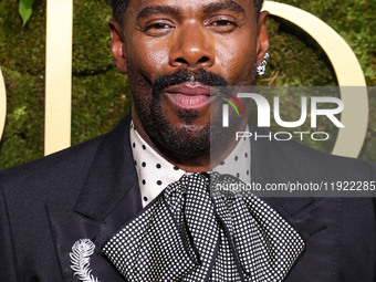 Colman Domingo wearing Valentino arrives at the 82nd Annual Golden Globe Awards held at The Beverly Hilton Hotel on January 5, 2025 in Bever...