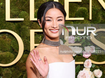 Anna Sawai wearing a Dior dress and Cartier jewelry arrives at the 82nd Annual Golden Globe Awards held at The Beverly Hilton Hotel on Janua...