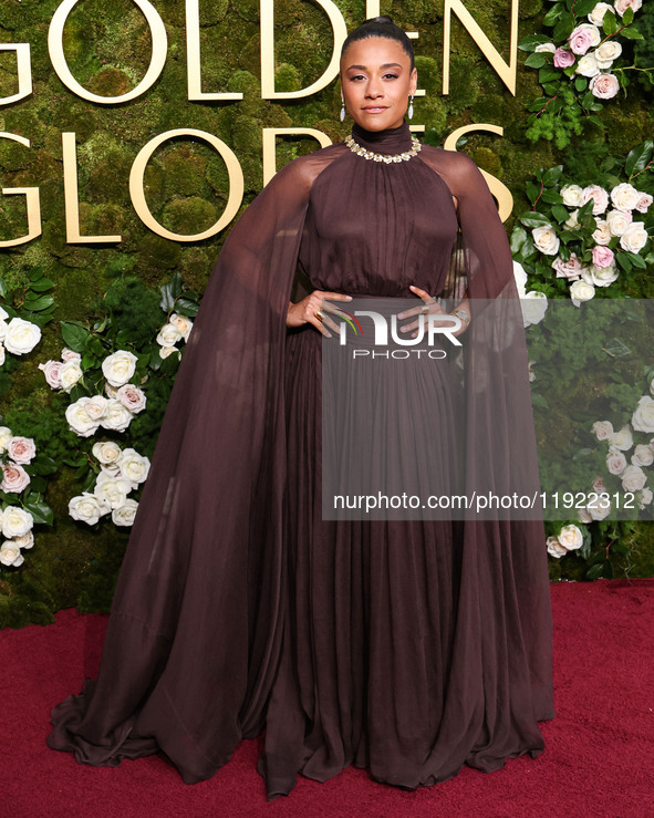 Ariana DeBose wearing Oscar de la Renta arrives at the 82nd Annual Golden Globe Awards held at The Beverly Hilton Hotel on January 5, 2025 i...