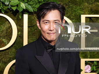 Lee Jung-jae wearing Gucci arrives at the 82nd Annual Golden Globe Awards held at The Beverly Hilton Hotel on January 5, 2025 in Beverly Hil...