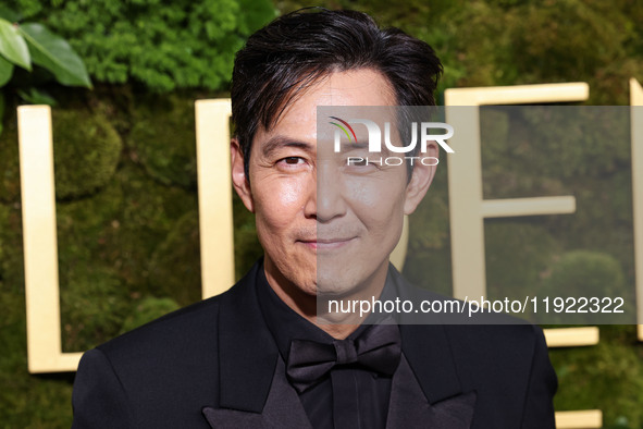 Lee Jung-jae wearing Gucci arrives at the 82nd Annual Golden Globe Awards held at The Beverly Hilton Hotel on January 5, 2025 in Beverly Hil...