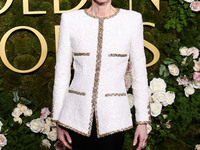 Tilda Swinton wearing Chanel arrives at the 82nd Annual Golden Globe Awards held at The Beverly Hilton Hotel on January 5, 2025 in Beverly H...