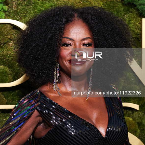 Viola Davis wearing Gucci arrives at the 82nd Annual Golden Globe Awards held at The Beverly Hilton Hotel on January 5, 2025 in Beverly Hill...