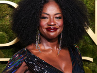 Viola Davis wearing Gucci arrives at the 82nd Annual Golden Globe Awards held at The Beverly Hilton Hotel on January 5, 2025 in Beverly Hill...