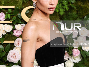 Zoe Kravitz wearing Saint Laurent arrives at the 82nd Annual Golden Globe Awards held at The Beverly Hilton Hotel on January 5, 2025 in Beve...