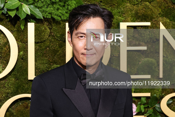 Lee Jung-jae wearing Gucci arrives at the 82nd Annual Golden Globe Awards held at The Beverly Hilton Hotel on January 5, 2025 in Beverly Hil...