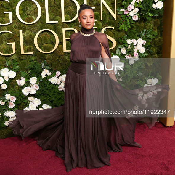 Ariana DeBose wearing Oscar de la Renta arrives at the 82nd Annual Golden Globe Awards held at The Beverly Hilton Hotel on January 5, 2025 i...