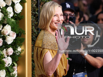 Cate Blanchett arrives at the 82nd Annual Golden Globe Awards held at The Beverly Hilton Hotel on January 5, 2025 in Beverly Hills, Los Ange...