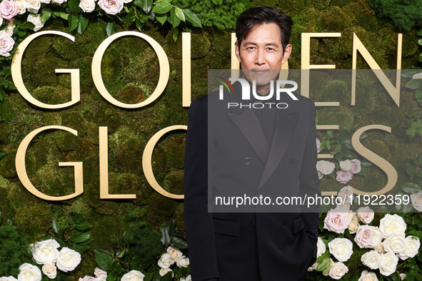 Lee Jung-jae wearing Gucci arrives at the 82nd Annual Golden Globe Awards held at The Beverly Hilton Hotel on January 5, 2025 in Beverly Hil...