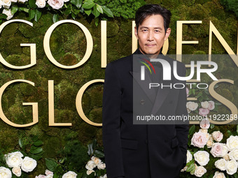 Lee Jung-jae wearing Gucci arrives at the 82nd Annual Golden Globe Awards held at The Beverly Hilton Hotel on January 5, 2025 in Beverly Hil...