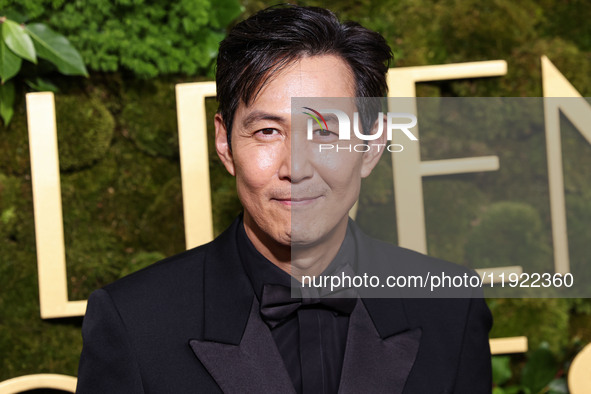 Lee Jung-jae wearing Gucci arrives at the 82nd Annual Golden Globe Awards held at The Beverly Hilton Hotel on January 5, 2025 in Beverly Hil...