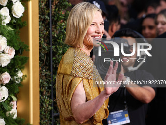 Cate Blanchett arrives at the 82nd Annual Golden Globe Awards held at The Beverly Hilton Hotel on January 5, 2025 in Beverly Hills, Los Ange...