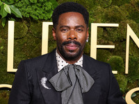 Colman Domingo wearing Valentino arrives at the 82nd Annual Golden Globe Awards held at The Beverly Hilton Hotel on January 5, 2025 in Bever...