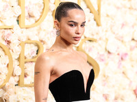 Zoe Kravitz wearing Saint Laurent arrives at the 82nd Annual Golden Globe Awards held at The Beverly Hilton Hotel on January 5, 2025 in Beve...