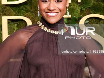 Ariana DeBose wearing Oscar de la Renta arrives at the 82nd Annual Golden Globe Awards held at The Beverly Hilton Hotel on January 5, 2025 i...