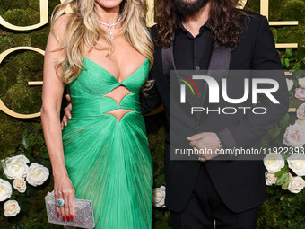 Heidi Klum and Tom Kaulitz arrive at the 82nd Annual Golden Globe Awards held at The Beverly Hilton Hotel on January 5, 2025 in Beverly Hill...