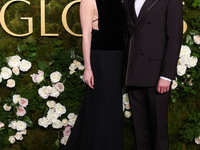 Kirsten Dunst and husband Jesse Plemons arrive at the 82nd Annual Golden Globe Awards held at The Beverly Hilton Hotel on January 5, 2025 in...