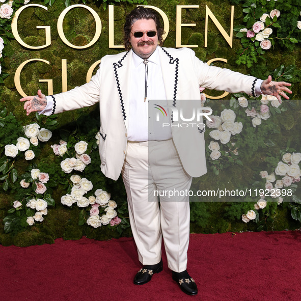 Matty Matheson arrives at the 82nd Annual Golden Globe Awards held at The Beverly Hilton Hotel on January 5, 2025 in Beverly Hills, Los Ange...