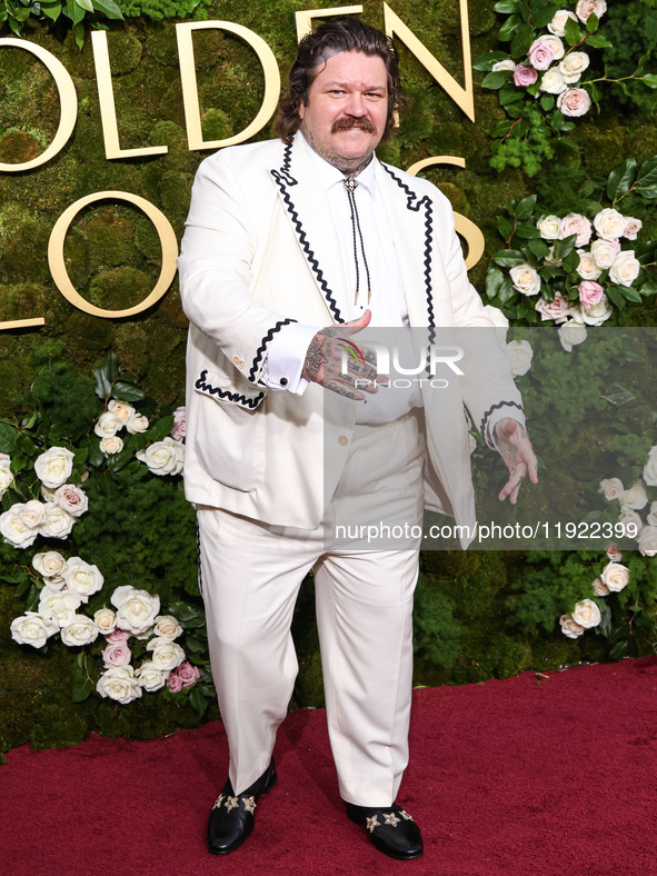 Matty Matheson arrives at the 82nd Annual Golden Globe Awards held at The Beverly Hilton Hotel on January 5, 2025 in Beverly Hills, Los Ange...