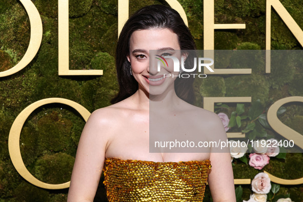 Mikey Madison wearing custom Bottega Veneta arrives at the 82nd Annual Golden Globe Awards held at The Beverly Hilton Hotel on January 5, 20...