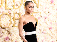 Zoe Kravitz wearing Saint Laurent arrives at the 82nd Annual Golden Globe Awards held at The Beverly Hilton Hotel on January 5, 2025 in Beve...