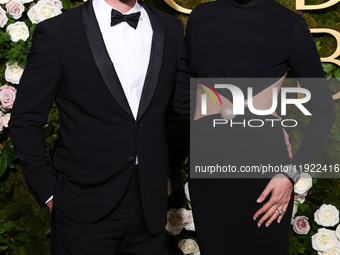 Jaron Varsano and wife Gal Gadot arrive at the 82nd Annual Golden Globe Awards held at The Beverly Hilton Hotel on January 5, 2025 in Beverl...