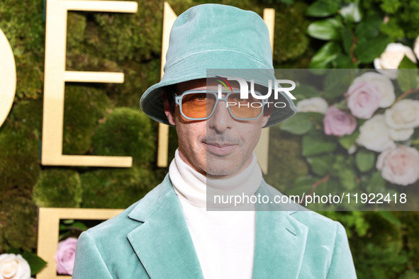 Jeremy Strong wearing Loro Piana arrives at the 82nd Annual Golden Globe Awards held at The Beverly Hilton Hotel on January 5, 2025 in Bever...