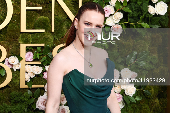 Rachel Brosnahan wearing Vivienne Westwood arrives at the 82nd Annual Golden Globe Awards held at The Beverly Hilton Hotel on January 5, 202...